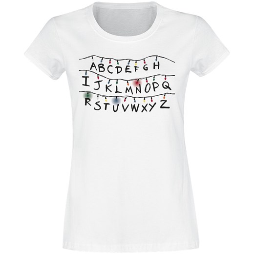 Stranger Things - Alphabet Lichterkette - T-Shirt - biały S, M, L, XL, XXL EMP