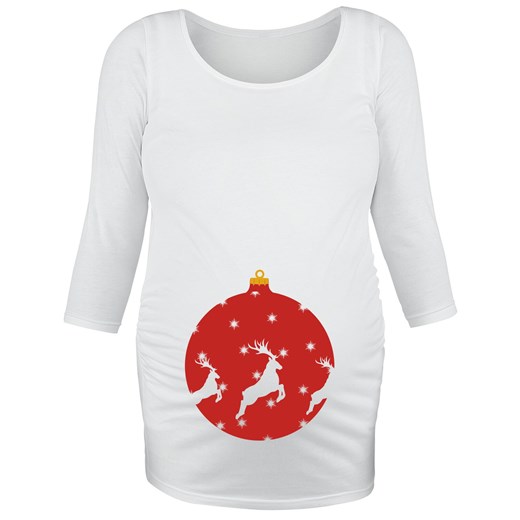 Odzież ciążowa - Weihnachtskugel - Longsleeve - biały M, L, XL, XXL, 3XL EMP