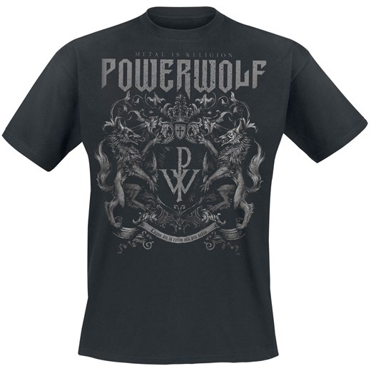 Powerwolf - Crest - Metal Is Religion - T-Shirt - czarny S, M, L, XL, XXL, 3XL okazja EMP