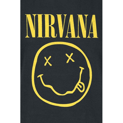 Nirvana - Smiley Logo - T-Shirt - czarny S, M, L, XL, XXL EMP