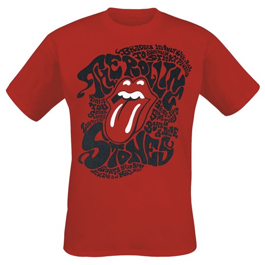 The Rolling Stones - Psychedelic Tongue - T-Shirt - czerwony S, M, L, XL, XXL EMP