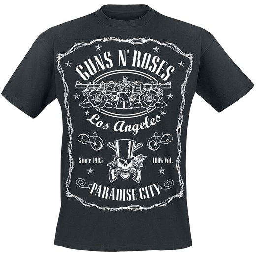 Guns n Roses - Paradise City Label - T-Shirt - czarny S, M, L, XL, XXL, 3XL okazja EMP