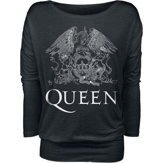 Queen - Crest Vintage - Longsleeve - czarny S, M, L, XL wyprzedaż EMP