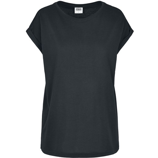 Urban Classics - Ladies Organic Extended Shoulder Tee - T-Shirt - czarny XS, M, L, XL, XXL, 3XL, 4XL, 5XL EMP