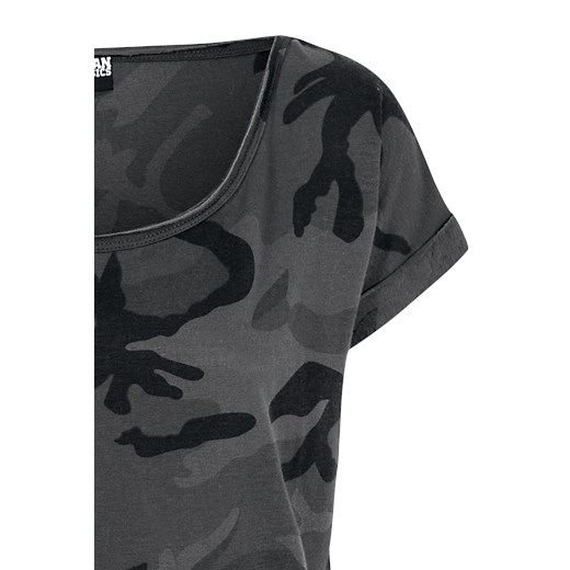 Urban Classics - Ladies Camo Back Shaped Tee - T-Shirt - kamuflaż (Dark Camo) XS, S, M, L, XXL, 3XL, 4XL, 5XL EMP