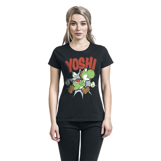 Super Mario - Yoshi - T-Shirt - czarny S, M, L, XL, XXL okazja EMP
