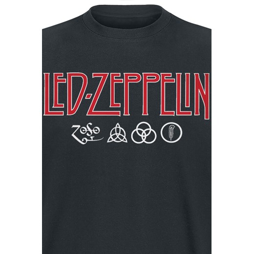 Led Zeppelin - Logo &amp; Symbols - T-Shirt - czarny S, M, L, XL, XXL EMP
