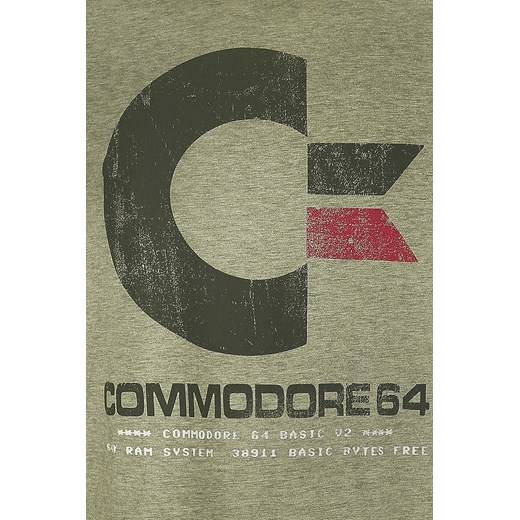 Commodore 64 - C64 Logo - Vintage - T-Shirt - odcienie zielonego S, M, L EMP