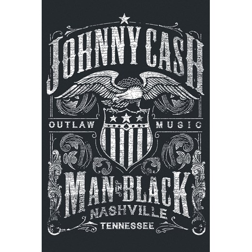 Johnny Cash - Outlaw Music - T-Shirt - czarny M, L, XL, XXL, 3XL, 4XL, 5XL EMP
