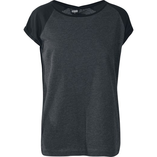 Urban Classics - Ladies Contrast Raglan Tee - T-Shirt - ciemnoszary czarny XS, S, M, L, XL, XXL, 3XL, 4XL, 5XL EMP