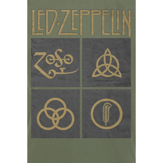 Led Zeppelin - Green Symbols - T-Shirt - oliwkowy M, L, XL, XXL EMP