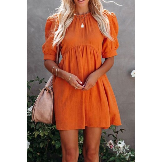 Sukienka IVET z okrągłym dekoltem oversize casual mini