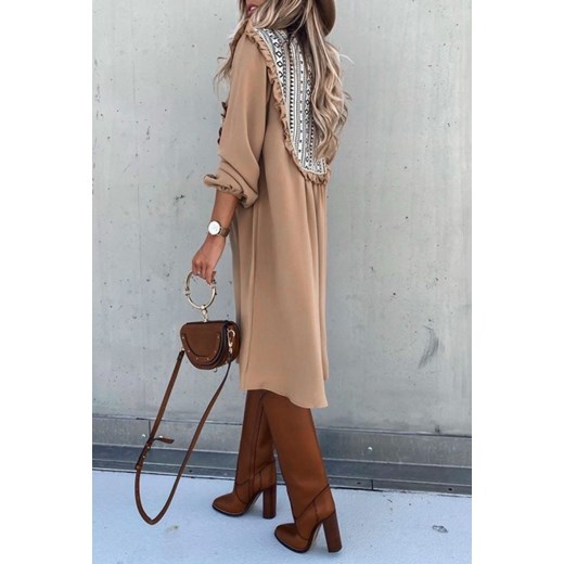 Sukienka NAVERA BEIGE uniwersalny okazja Ivet Shop