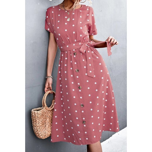 Sukienka VEROLMA PINK L promocja Ivet Shop
