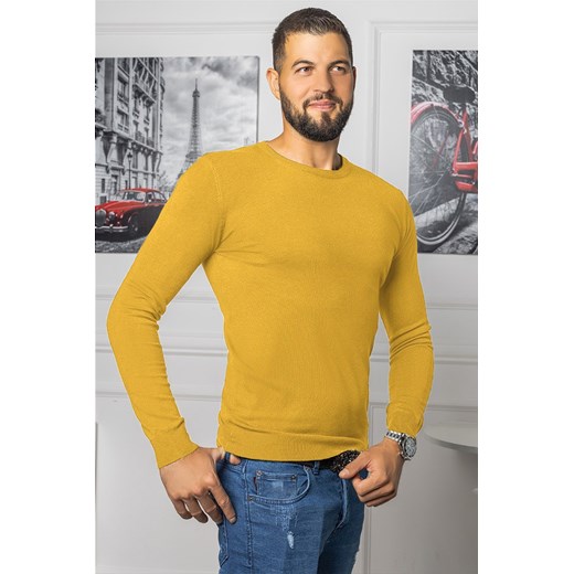 Sweter męski RODOS MUSTARD ze sklepu Ivet Shop w kategorii Swetry męskie - zdjęcie 150825746