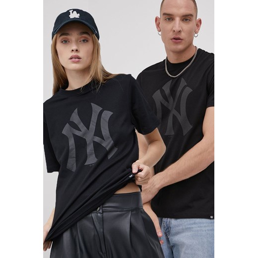 47 brand T-shirt bawełniany MLB New York Yankees kolor czarny gładki BB017TEMIME544089JK ze sklepu ANSWEAR.com w kategorii T-shirty męskie - zdjęcie 150828335