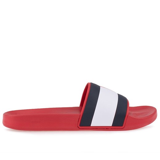 Klapki Tommy Hilfiger Rubber Flag Pool FM0FM04263-XLG - czerwone ze sklepu streetstyle24.pl w kategorii Klapki męskie - zdjęcie 150846455