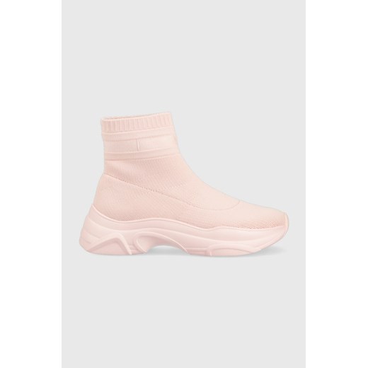 Buty sportowe damskie różowe Tommy Jeans bez zapięcia na platformie 