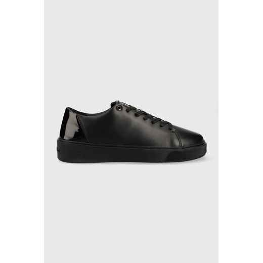Calvin Klein sneakersy skórzane HM0HM00869 LOW TOP LACE UP FESTIVE kolor czarny ze sklepu ANSWEAR.com w kategorii Buty sportowe męskie - zdjęcie 150854115