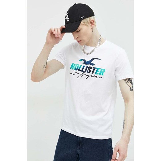 Hollister Co. t-shirt bawełniany kolor biały z nadrukiem Hollister Co. L ANSWEAR.com