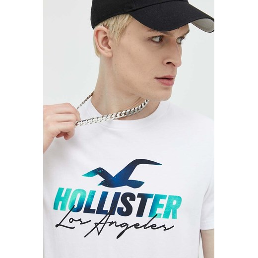 Hollister Co. t-shirt bawełniany kolor biały z nadrukiem Hollister Co. M ANSWEAR.com
