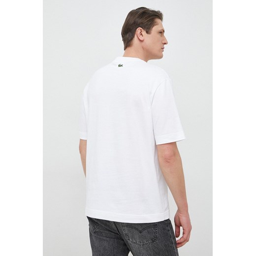 Lacoste t-shirt bawełniany kolor biały gładki Lacoste XS ANSWEAR.com