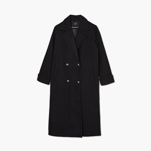 Cropp - Czarny płaszcz oversize - czarny ze sklepu Cropp w kategorii Płaszcze damskie - zdjęcie 150858459