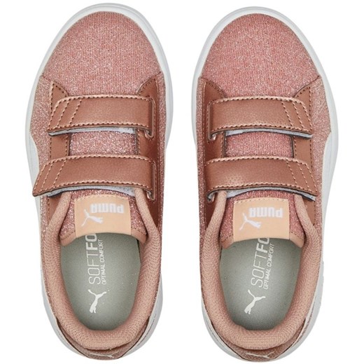 Buty Puma Smash v2 Glitz Glam V Ps Jr 367378 29 beżowy złoty Puma 28 ButyModne.pl