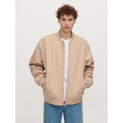 Ocieplana kurtka bomber beżowa - Beżowy House XXL House