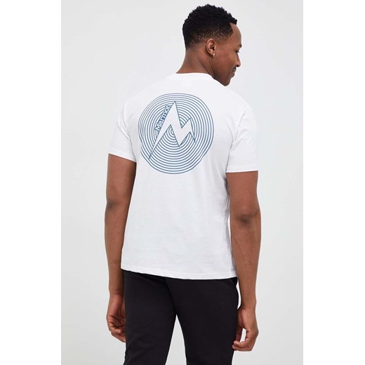 Marmot t-shirt męski kolor biały z nadrukiem ze sklepu ANSWEAR.com w kategorii T-shirty męskie - zdjęcie 150877845