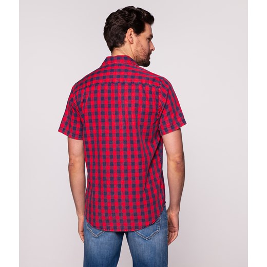 Koszula męska regular w kratę CYRUS2 8053 RED INDIGO Lee Cooper S Lee Cooper