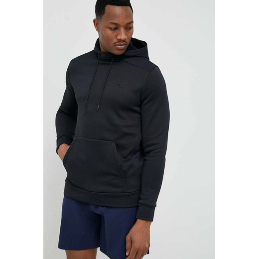 Under Armour bluza dresowa kolor czarny z kapturem gładka 1373353 ze sklepu ANSWEAR.com w kategorii Bluzy męskie - zdjęcie 150901889