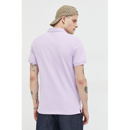 Abercrombie & Fitch polo męski kolor fioletowy z aplikacją Abercrombie & Fitch XXL ANSWEAR.com