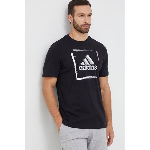 adidas t-shirt męski kolor czarny z nadrukiem XL ANSWEAR.com