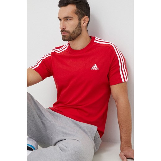 adidas t-shirt bawełniany kolor czerwony wzorzysty IC9339 ze sklepu ANSWEAR.com w kategorii T-shirty męskie - zdjęcie 150902576