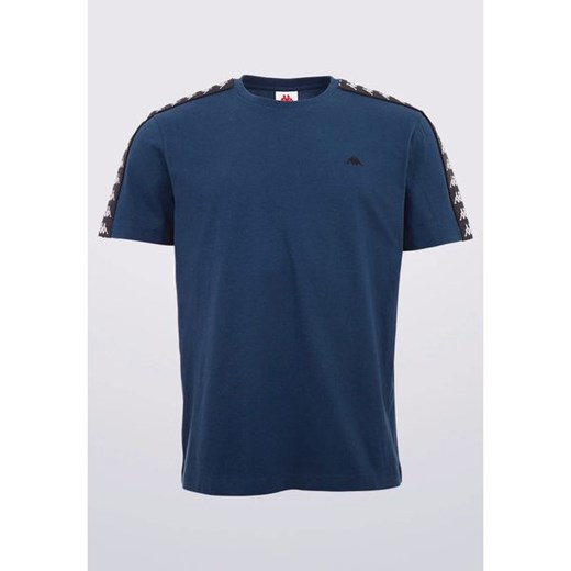 T-shirt męski niebieski Kappa z krótkimi rękawami 