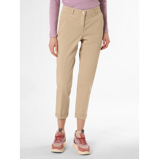 Cambio Spodnie Kobiety Bawełna beżowy jednolity ze sklepu vangraaf w kategorii Spodnie damskie - zdjęcie 150906437