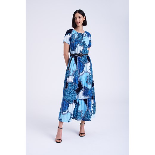 Sukienka z kolorowym nadrukiem Greenpoint 36 Greenpoint.pl