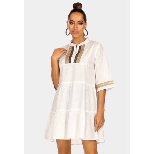 Tunika plażowa | Sukienka z haftami boho F225/818 Feba XXL (44) Feba