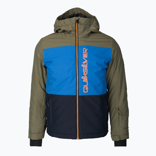 Kurtka snowboardowa dziecięca Quiksilver Side Hit zielono-niebieska EQBTJ03158 Quiksilver 8 (XS) sportano.pl okazyjna cena