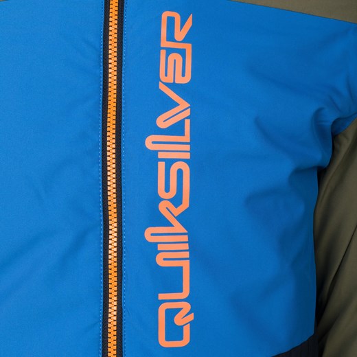 Kurtka snowboardowa dziecięca Quiksilver Side Hit zielono-niebieska EQBTJ03158 Quiksilver 16 (XL) promocyjna cena sportano.pl