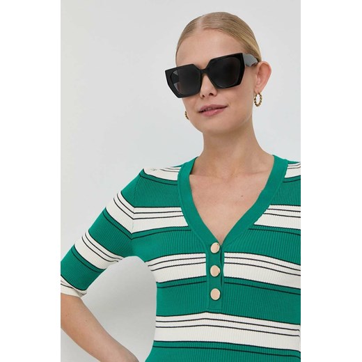 Morgan sweter damski kolor zielony lekki Morgan XL ANSWEAR.com