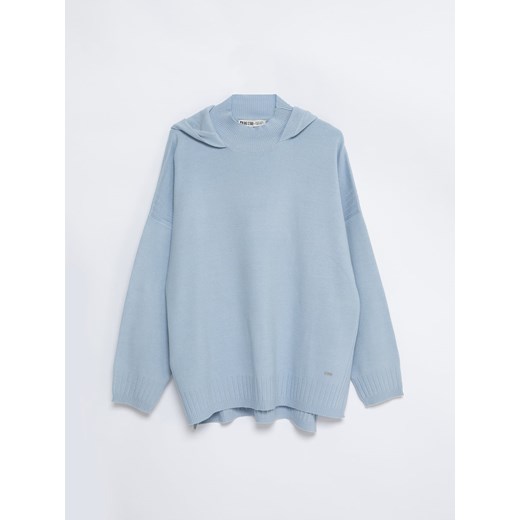 Sweter damski typu poncho niebieski Rajana 400 ze sklepu Big Star w kategorii Swetry damskie - zdjęcie 150958035