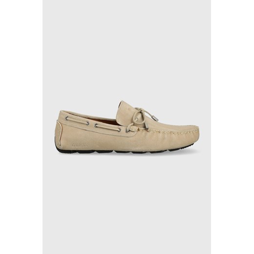 Guess mokasyny zamszowe GALLARATE II męskie kolor beżowy FM6GAL SUE14 Guess 43 ANSWEAR.com