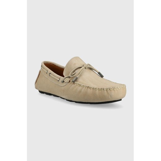 Guess mokasyny zamszowe GALLARATE II męskie kolor beżowy FM6GAL SUE14 Guess 43 ANSWEAR.com