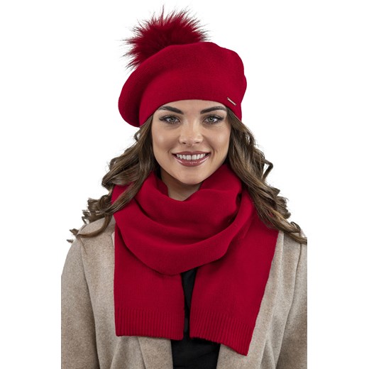 Vivisence 7035Kmpl Komplet beret+szalik, czerwony Vivisence UNI kontri.pl