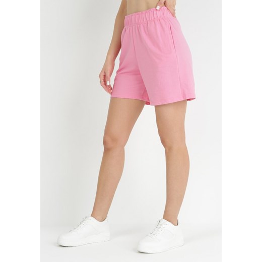Różowe Szorty z Gumką w Pasie Meral XS Born2be Odzież okazja