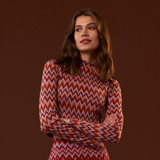 Bluzka damska Sinsay z okrągłym dekoltem z długim rękawem 