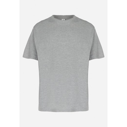 Szary Bawełniany T-shirt z Krótkim Rękawem Lutokia 5XL Born2be Odzież okazja