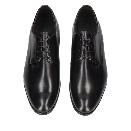 Czarne buty podwyższające skóra licowa Dustin, Konopka Shoes Conhpol 37 Konopka Shoes